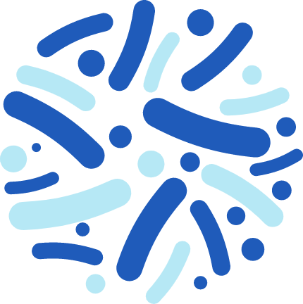 Ilustração abstrata de formatos de células bastonetes, representando os probióticos.